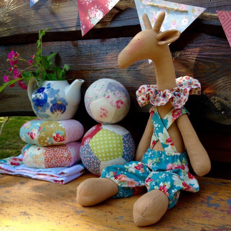 Tilda Giraffe Handmade Toy Textile girl Rag doll Textile animal Plush toy gift for children Giraffe toy Stuffed animals boyfriend girlfriend