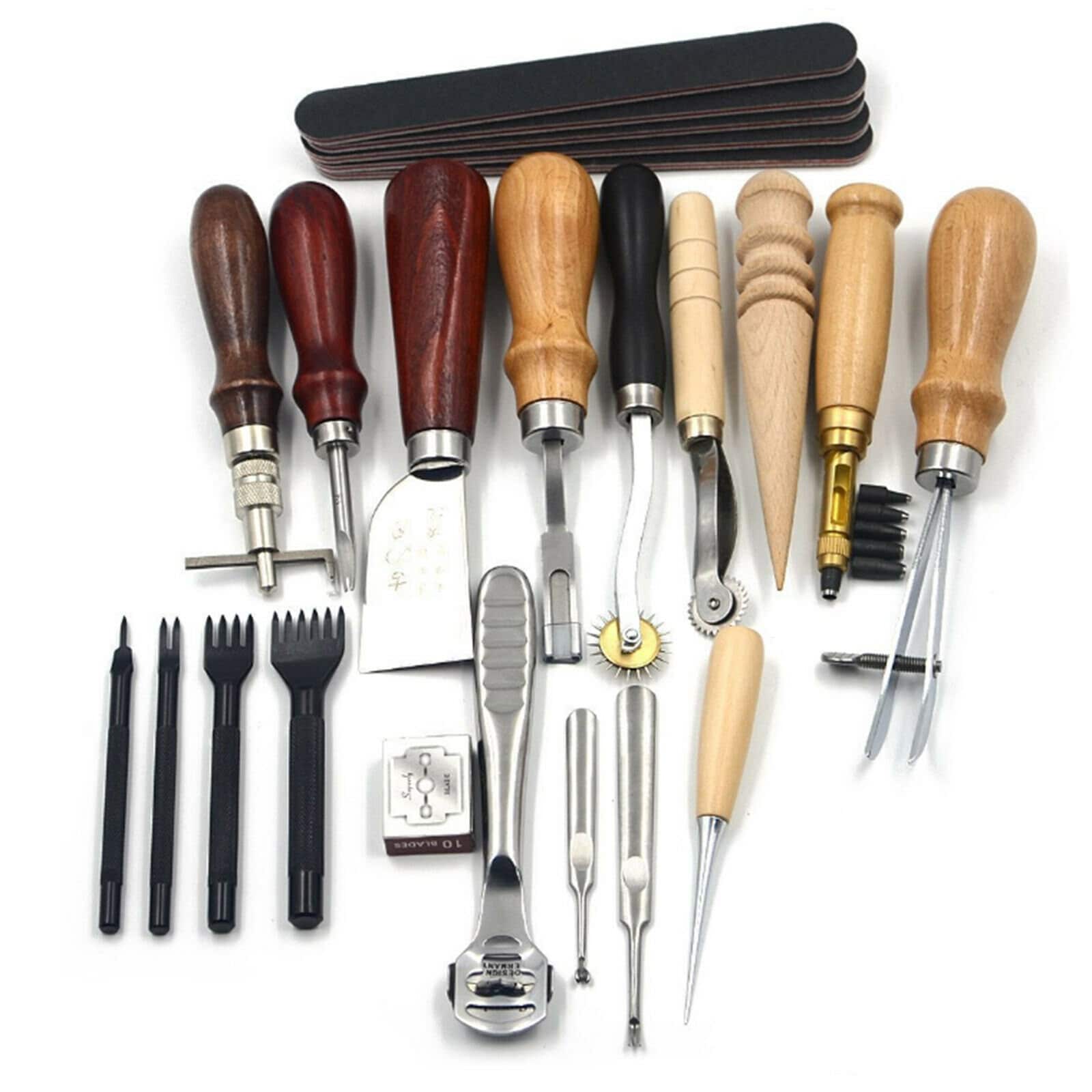 Leather Craft Tools Leather Working Tools Kit with Custom Storage Bag  Leather
