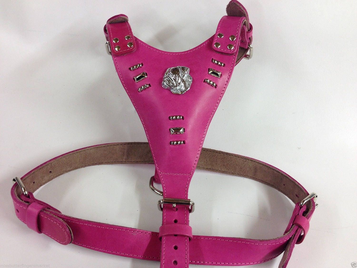 Hand Made Extra Large Heavy Duty Leather Dog Harness American Etsy