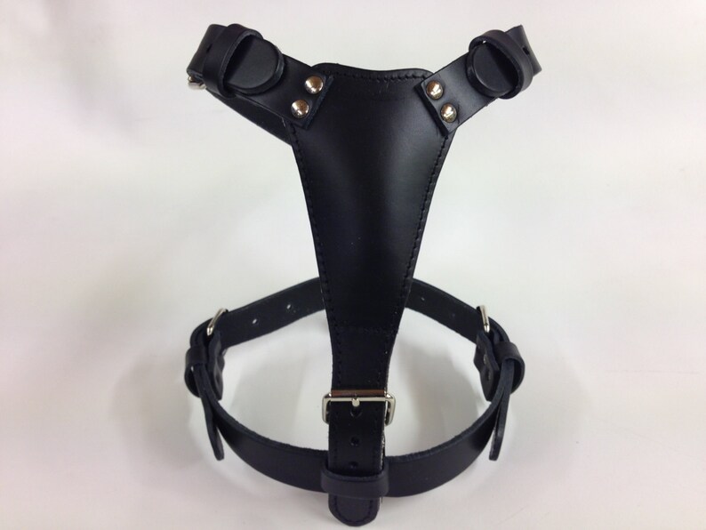 Beautiful Hand Made Medium Large Plain Leather Dog Harness
