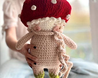 PDF CROCHET PATTERN Little Mushroom, Tutorial Plush Amigurumi, Stuffed Toy