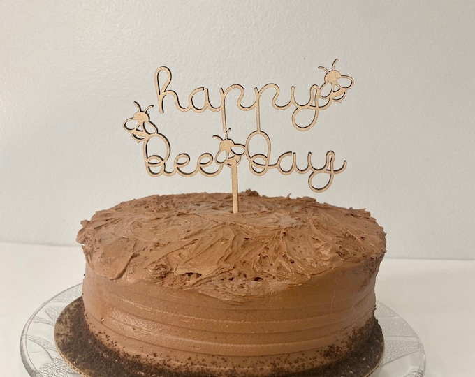 Happy Bee Day Cake Topper, Bumblebee Themed Party