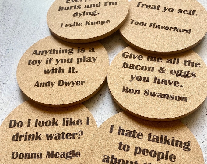 Funny Parks and Rec Inspired Coaster Set - Bring Pawnee Spirit to Your Table
