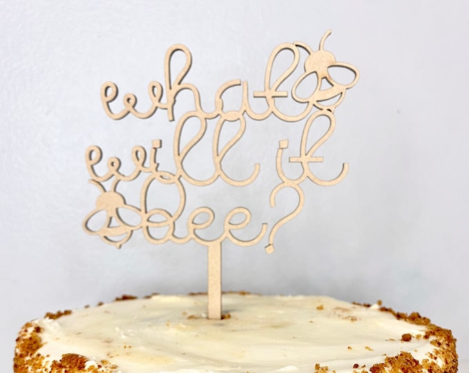 What Will It Bee, Gender Reveal Cake Topper
