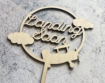 Landing Soon Airplane Cake Topper