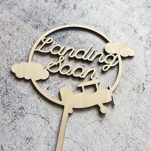 Landing Soon Airplane Cake Topper