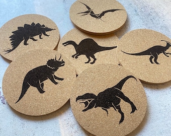 Dinosaur Cork Coasters Set of Six