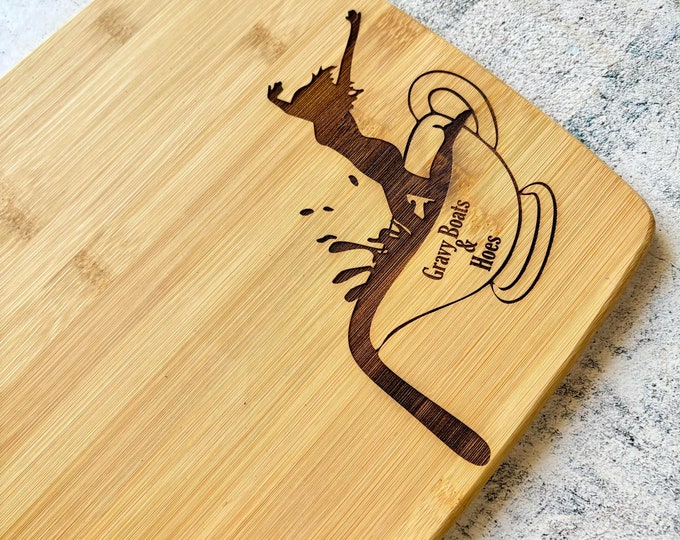 Gravy Boat and Hoes Bamboo Cutting Board