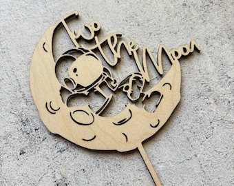 Two The Moon Cake Topper
