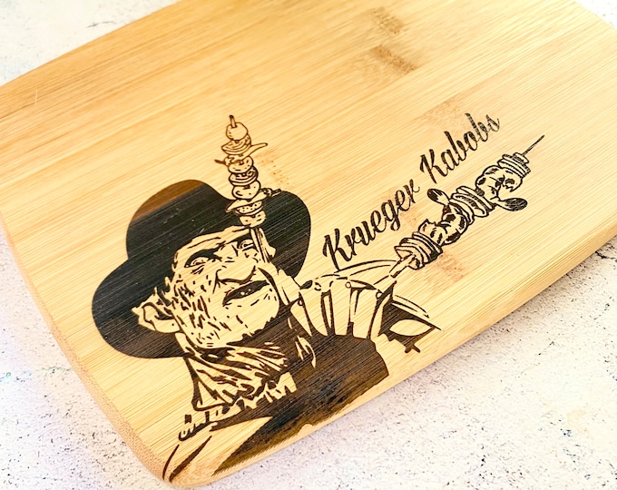 Krueger Kabobs Bamboo Cutting Board, Funny Freddy Krueger