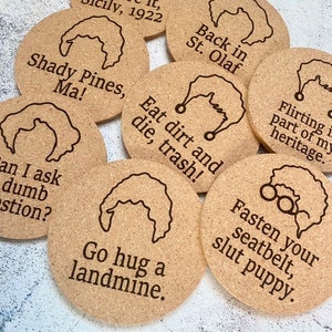 Set of 8 Golden Girls Cork Coasters