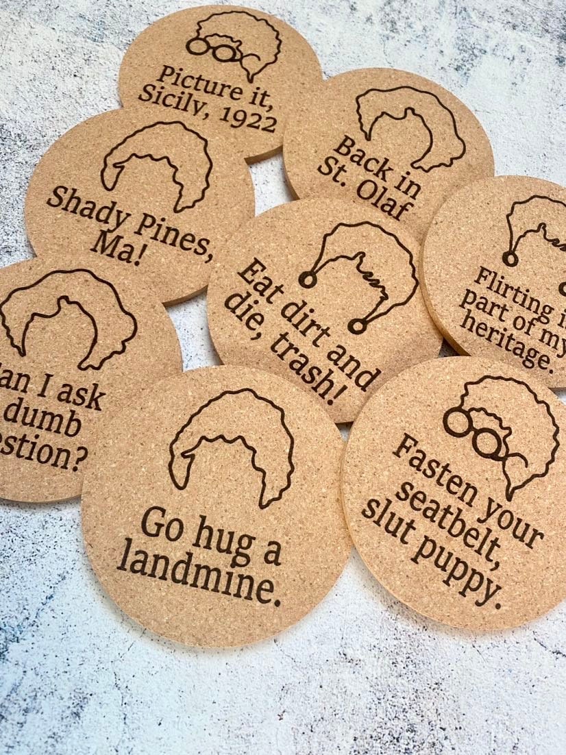 Personalized Cork Coasters for Drinks Set of 4 Customized Funny Coasters  for Adu