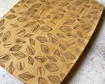 Charcoochirie, Vagina Engraved Bamboo Cutting Board