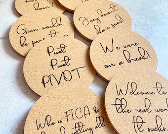 Friends Quotes Set of Eight of Cork Coasters