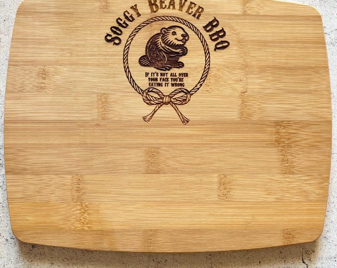 Soggy Beaver BBQ Bamboo Cutting Board