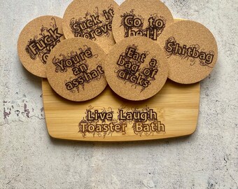 Med Swear Words Gift Set, Live Laugh Toaster Bath