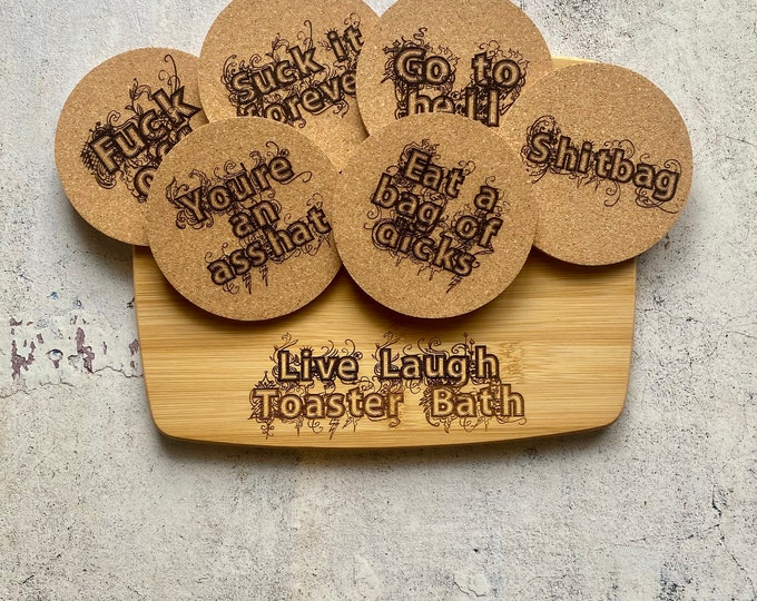 Med Swear Words Gift Set, Live Laugh Toaster Bath