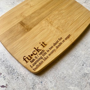 F*ck It Definition Bamboo Cutting Board