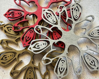 Private Parts Penis Vagina Flake Christmas Ornament, Snowflake Christmas Ornament