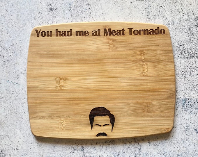 Ron Swanson Meat Tornado, Parks And Recreation Bamboo Cutting Board