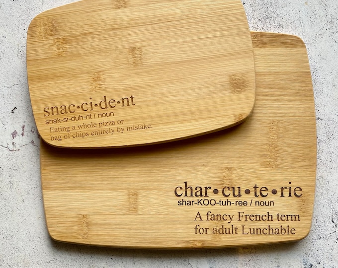 Med Charcuterie Adult Lunchable Snaccident Bamboo Cutting Board Set