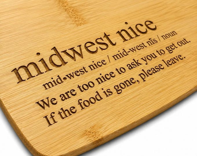 Midwest Nice Definition Bamboo Cutting Board