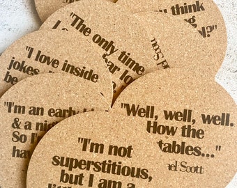 Set of Ten The Office, Michael Scott Quote Cork Coasters
