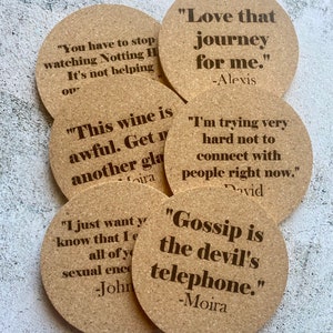 Set of Six Schitts Creek Cork Coasters image 6