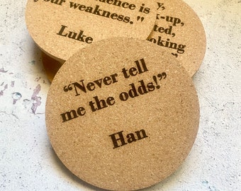 Star Wars Quotes Cork Coasters Set of Six