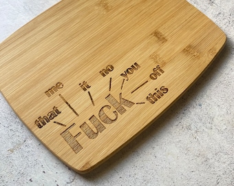 F*ck Decision Chart Cutting Bamboo Board