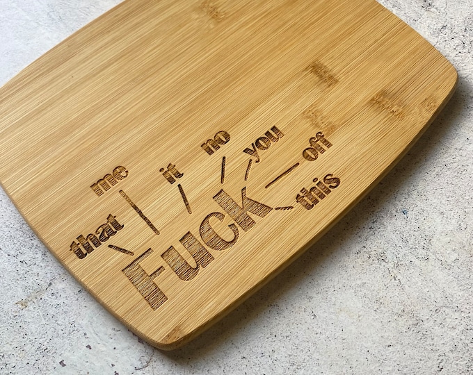 F*ck Decision Chart Cutting Bamboo Board