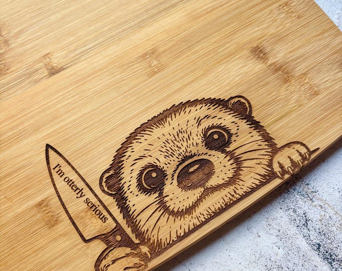 Otterly Serious Bamboo Cutting Board