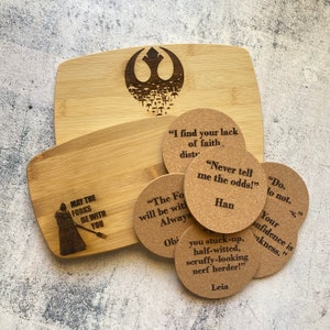 8 Piece Star Wars Cutting Boards and Coasters Gift Set