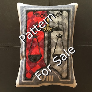 Tarot Series Cross Stitch Pattern - Justice (#8)