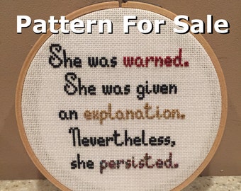 Pattern - She Persisted Cross Stitch