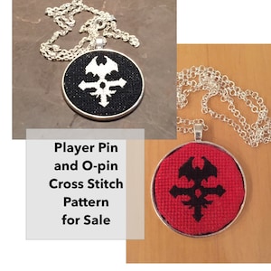 Player Pin & O-pin (TWEWY) Cross Stitch Patterns