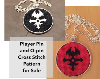 Player Pin & O-pin (TWEWY) Cross Stitch Patterns