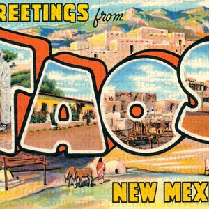 Cartoline di Taos, nuovo Messico, New Mexico, New Mexico State, NM cartolina cartolina nuovo Messico, arte dello sbarco incanto, cartoline NM, nuovo Messico