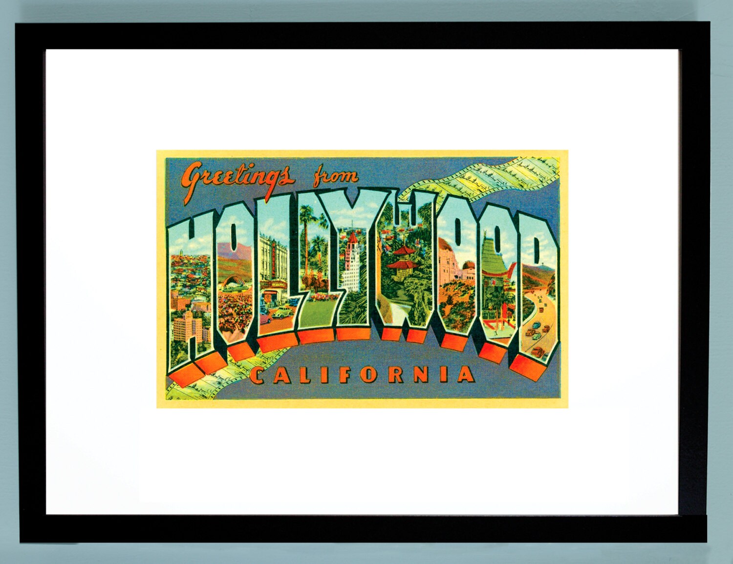 Hollywood, Hollywood Postcard, Hollywood Sign, Hollywood Art, Hollywood