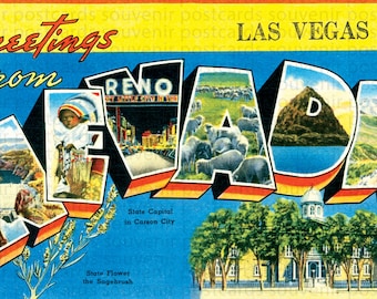 Las Vegas, Nevada, Las Vegas Postcard, Nevada Postcar, Las Vegas Postcards, Nevada Postcards, Las Vegas Travel, Travel Postcards, Postcards
