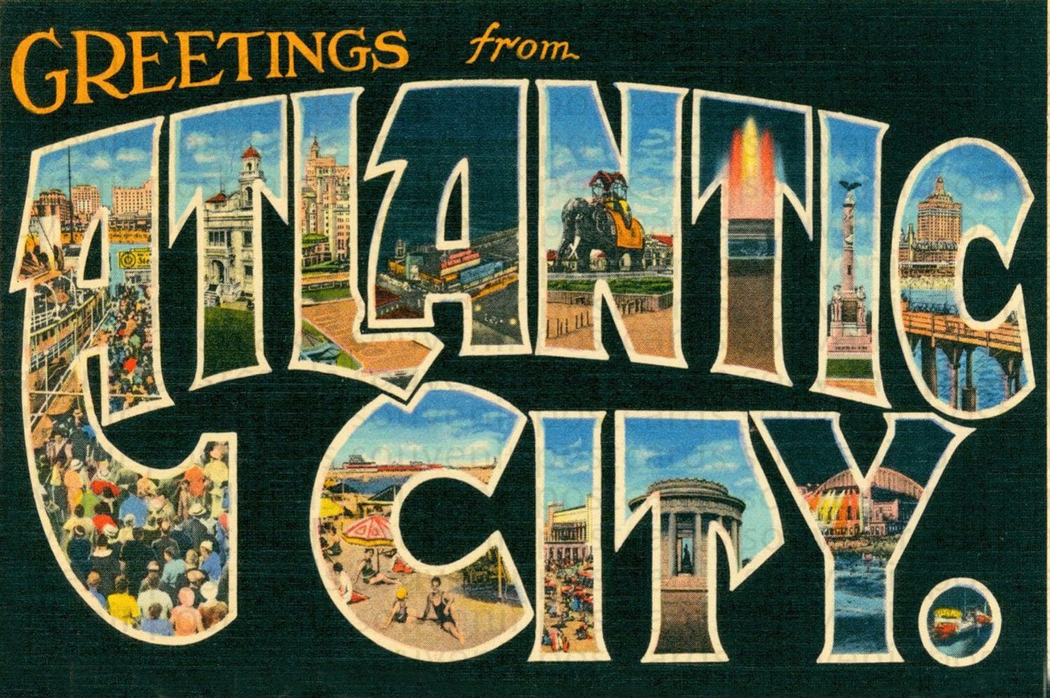 Atlantic City, Atlantic City Postcard, Postcard Downloads, New Jersey