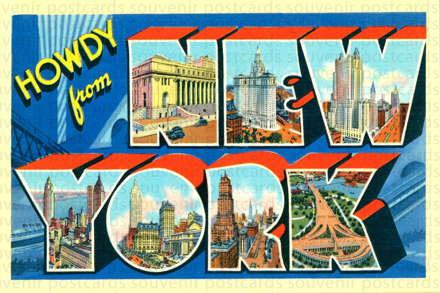 ニューヨークのポストカード New York, New York Postcard, New York Print, New York Art, New