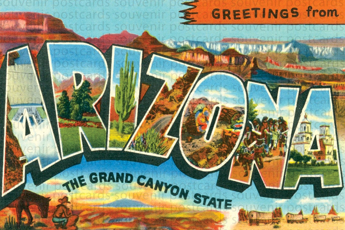 Arizona Arizona Postcard Arizona Souvenir Postcard Arizona Etsy
