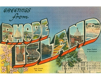 Rhode Island, Arte de Rhode Island, Postal de viaje, Rhode Island imprimible, Rhode Island Postal, Rhode Island Art, Rhode Island Descargar