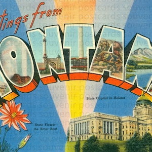 Scarica cartolina, Montana, Montana (Montana) stampa arte, Montana souvenir, Montana Montana Souvenir, Montana, Montana cartolina dell'annata