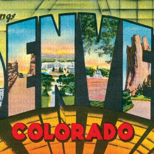 Denver, Denver cartes postales, Denver carte postale, Denver Art, Colorado cartes postales, Vintage carte postale, Denver Wall Art, Denver numérique téléchargement, CO