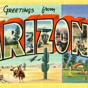 Arizona, Arizona-Postkarte, Arizona Souvenir Postkarte, Ansichtskarte von Arizona, Arizona State University, Arizona Kunst Reisen Postkarten, Reisen
