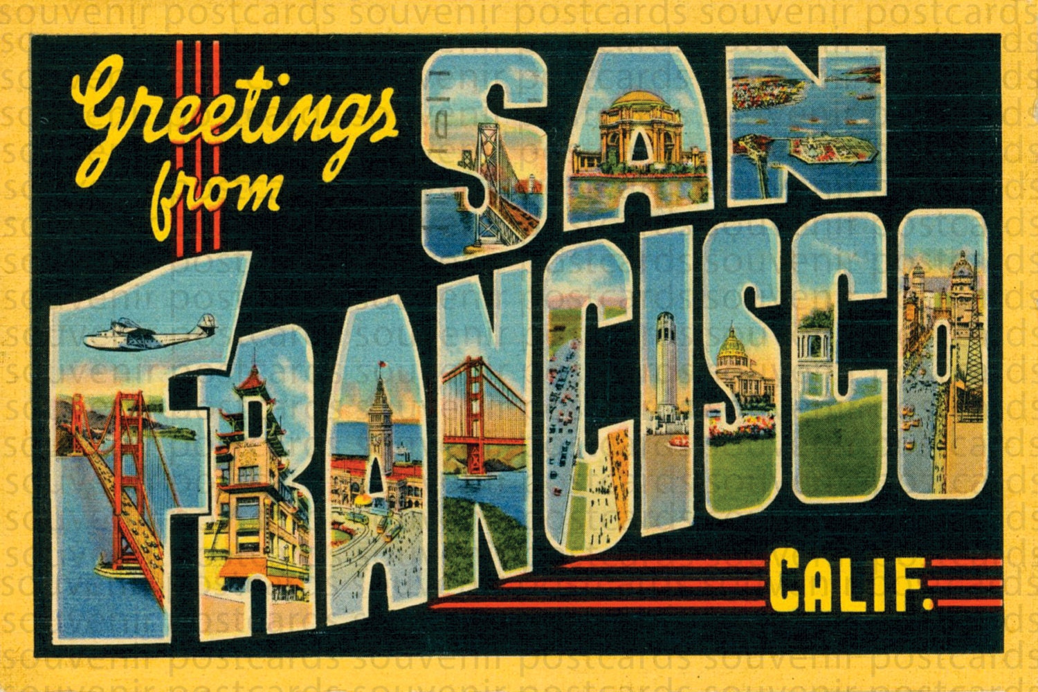 San Francisco, San Francisco Postcard, San Francisco Vintage Postcard