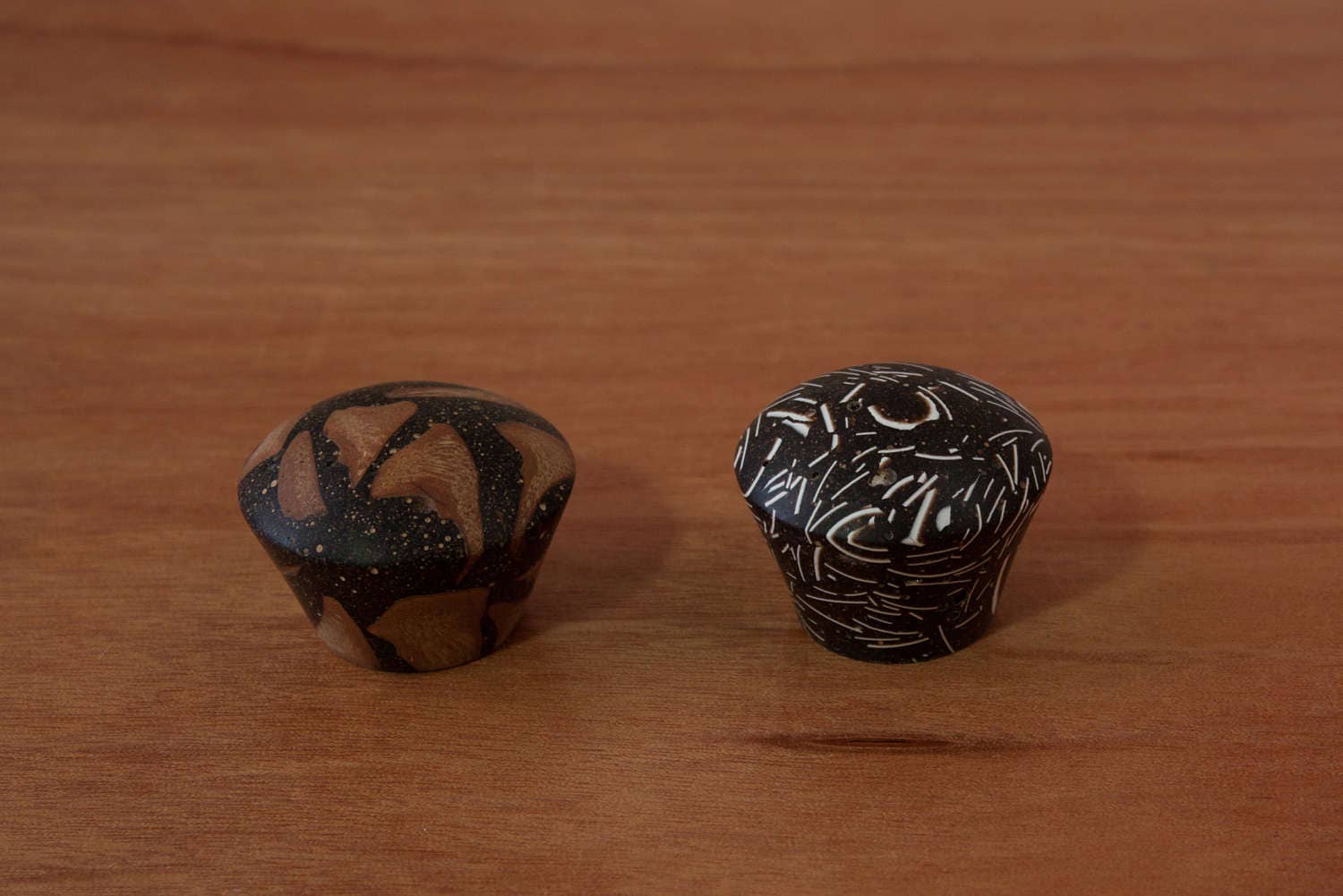 Set of two unique knobs handmade wood turned drawer Etsy