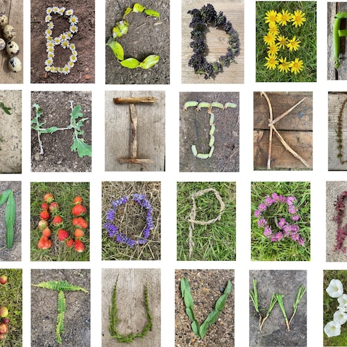 Nature Alphabet Cards Printable Digital Download Natural Early - Etsy